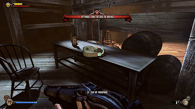 Theres a table opposite the area where youve found the keys and youll locate a Voxophone #43 here - Find Shantytowns police impound | Chapter 21 - Shantytown - Chapter 21 - Shantytown - BioShock Infinite Guide