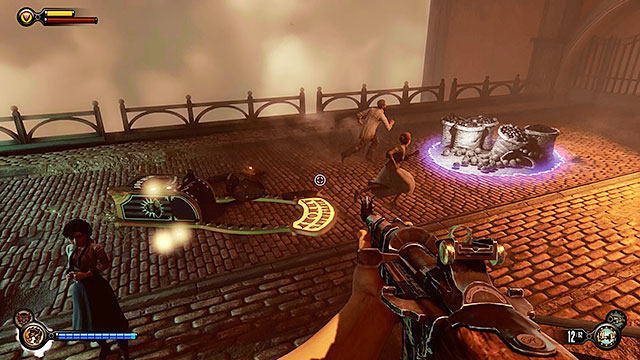 You may now return to the main street with the broken vending machine - Find Shantytowns police impound | Chapter 21 - Shantytown - Chapter 21 - Shantytown - BioShock Infinite Guide