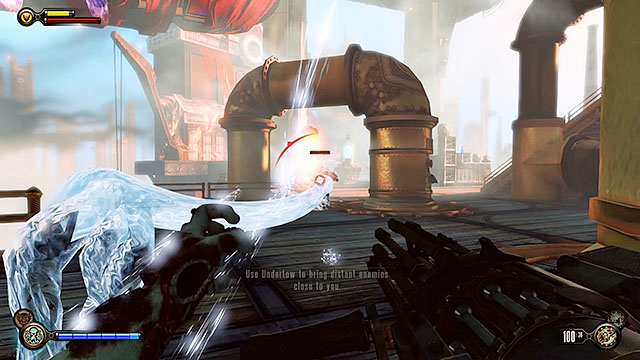 Some dramatic events will take place in Finks office in the middle of the square - Go to the factory and take back the First Lady airship part 2 | Chapter 27 - The Factory - Chapter 27 - The Factory - BioShock Infinite Guide