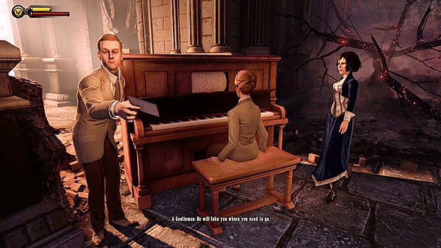 Once youve landed at the Emporia assist Elizabeth in opening a floodgate for the airship and also listen to what the Lutece siblings have to say - Go to Comstock house part 1 | Chapter 28 - Emporia - Chapter 28 - Emporia - BioShock Infinite Guide