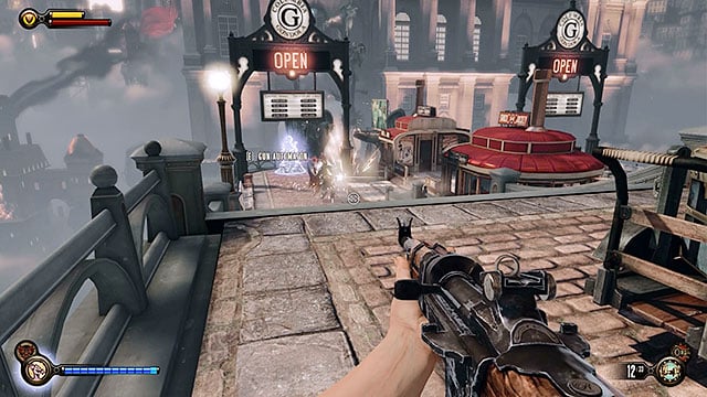 You must now proceed to the corridor leading to the gondola station - Go to Comstock house part 1 | Chapter 28 - Emporia - Chapter 28 - Emporia - BioShock Infinite Guide