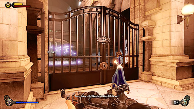 Once youve fully explored the main hall use the stairs to get to the next floor and eventually youll find a locked gate leading to the exit - Go to Comstock house part 2 | Chapter 29 - Port Prosperity - Chapter 29 - Port Prosperity - BioShock Infinite Guide