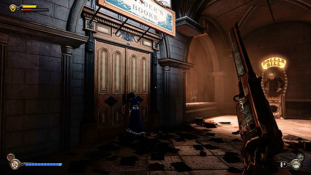 Get rid of the snipers and then approach an entrance to the room located on the left side of the corridor - Go to Comstock house part 2 | Chapter 29 - Port Prosperity - Chapter 29 - Port Prosperity - BioShock Infinite Guide