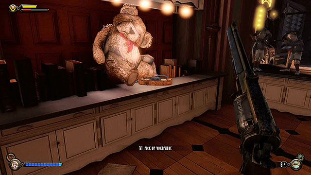 Theres a stuffed bear near the exit and youll find Voxophone #55 in front of it - Go to Comstock house part 2 | Chapter 29 - Port Prosperity - Chapter 29 - Port Prosperity - BioShock Infinite Guide