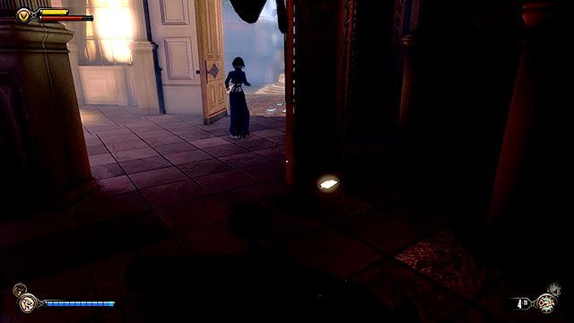 Find a lockpick in a dark corner near the entrance, behind a screen - Find the three tears | Chapter 31 - Memorial Gardens - Chapter 31 - Memorial Gardens - BioShock Infinite Guide