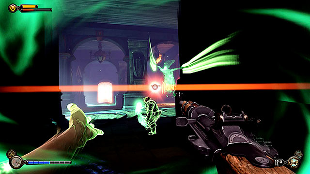 The hallway on the first floor holds two additional turrets and a group of guards from the corridor youve ignored before - Turn off the machines | Chapter 35 - Operating Theatre - Chapter 35 - Operating Theatre - BioShock Infinite Guide