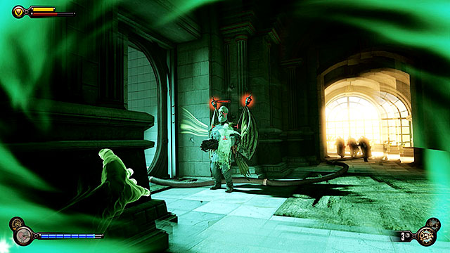 Return to the lower floor where youll be stopped by a Mechanized Patriot and a new group of guards - Turn off the machines | Chapter 35 - Operating Theatre - Chapter 35 - Operating Theatre - BioShock Infinite Guide