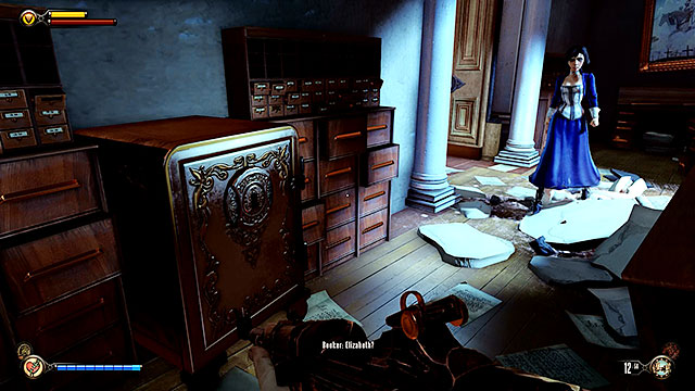There is a safe in a room with a hole in the wall - Board Prophet Comstocks zeppelin | Chapter 36 - Hand of the Prophet - Chapter 36 - Hand of the Prophet - BioShock Infinite Guide