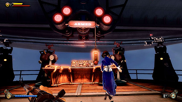 Press a button responsible for releasing pods with new Mechanized Patriots - Clear the main deck Sky-Line | Chapter 37 - Hangar Deck - Chapter 37 - Hangar Deck - BioShock Infinite Guide