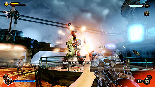 Your last challenge will be to protect a generator responsible for powering the zeppelin - Direct Songbird to protect the zeppelin | Chapter 39 - Command Deck - Chapter 39 - Command Deck - BioShock Infinite Guide