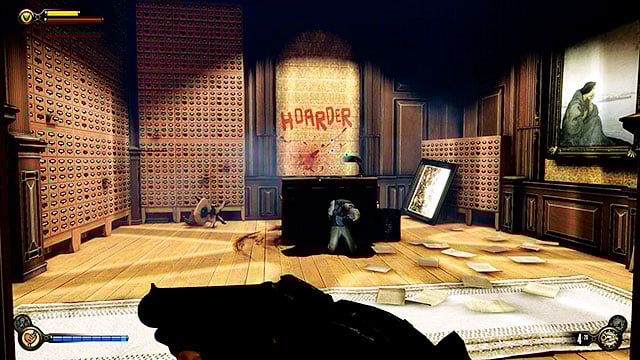 After youve used the elevator to reach the main part of the bank youll end up in front of a large vault door - Side mission: Find the Vox code | Chapter 31 - Memorial Gardens - Chapter 31 - Memorial Gardens - BioShock Infinite Guide