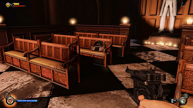 The Fraternal Order of the Raven - on the chapels bench where the Crow was doing a sermon - Chapter 4 | Voxophones in BioShock Infinite - Voxophones - BioShock Infinite Guide