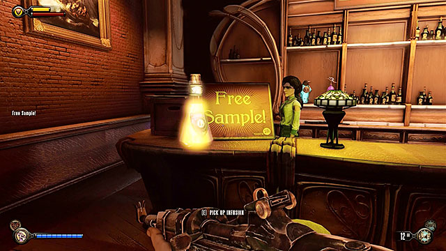 The Good Time Club - on the bars counter, opposite the stage and behind a Dollar Bill vending machine - Chapters 17-20 | Infusions in BioShock Infinite - Infusions - BioShock Infinite Guide