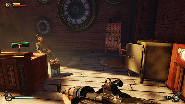 Finkton Docks - inside the building reserved for employees, near the tunnel leading to Beggars Wharf - Chapters 13-16 | Gear in BioShock Infinite - Gear - BioShock Infinite Guide