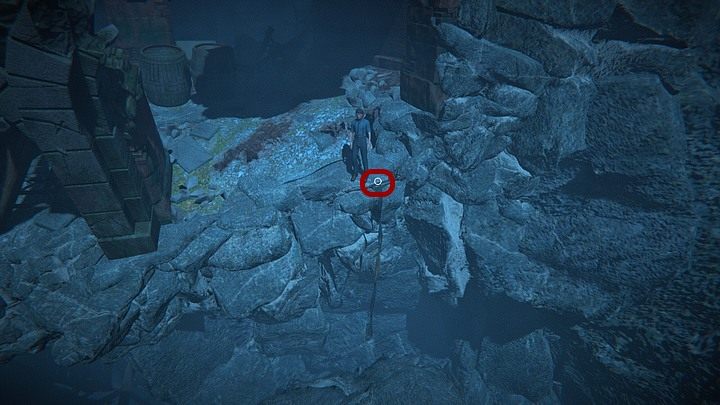 Continue right and descend further down using the rope hanging from the rock - Stop Eddie | Black Mirror Walkthrough - Chapter 3 - Black Mirror Guide