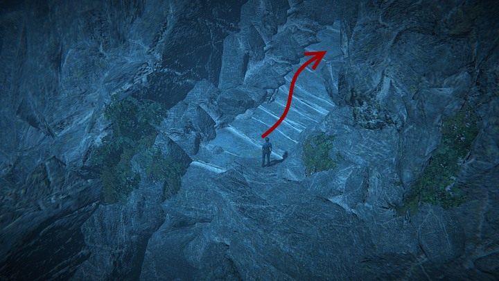 Make your way left until youve reached a set of stairs formed in the rock - Stop Eddie | Black Mirror Walkthrough - Chapter 3 - Black Mirror Guide