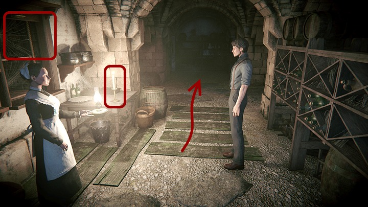 In the basement you should follow Ailsa with the lamp - Discover what Ailsa knows | Black Mirror Walkthrough - Chapter 2 - Black Mirror Guide