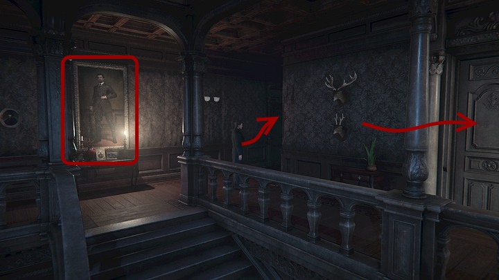 Head for an obscured corridor found right to the painting - Gordons house | Black Mirror Walkthrough - Chapter I - Black Mirror Guide