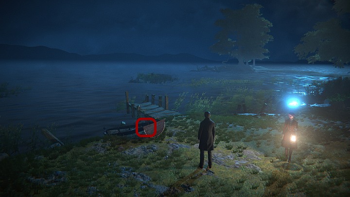 Travel to the lake and try to launch the boat found on the left side of the footbridge - unfortunately, your attempt will be unsuccessful - Reach the abandoned village | Chapter 4 | Walkthrough - Chapter 4 - Black Mirror Guide