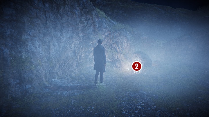 Approach the specter of the father, whos sitting with a lamp at the rock (the safest way is to approach it directly, so that David is obscuring the specter - if something goes wrong, just back up where you came from) - Explore the village | Chapter 4 | Walkthrough - Chapter 4 - Black Mirror Guide