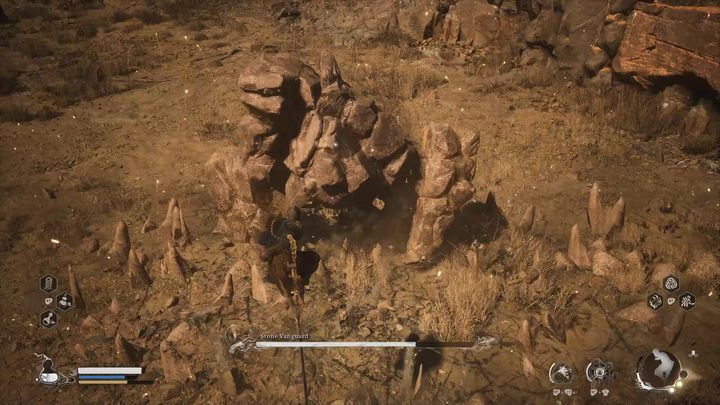 The Stone Vanguard is very simple mechanically, dealing high damage but being predictable, slow and not having may attacks - Black Myth Wukong: How to beat the Stone Vanguard boss? - Chapter 2 - Black Myth Wukong Guide