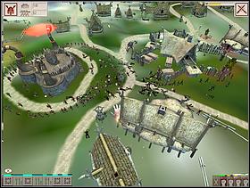 Send part of the soldiers to capture the 'town hall', and send out the remaining army to take care of the smaller enemy platoons - LAND FOUR - gameplay - Black and White 2 - Game Guide and Walkthrough