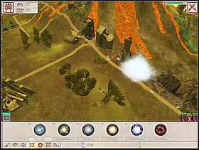 Once the volcano erupts and lava starts to flow, You can stop it from flowing by throwing the water miracle on it - LAND NINE - gameplay - Black and White 2 - Game Guide and Walkthrough