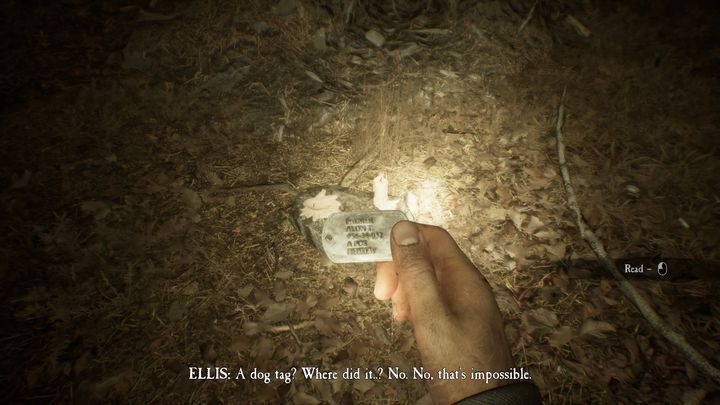 This dog tag is found in the same chapter as the previous one - Dog tags in Blair Witch - Secrets - Blair Witch Guide