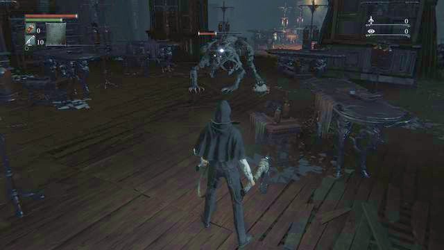 When you have a weapon you may stand against the first enemy. - Iosefkas Clinic | Walkthrough - Walkthrough - Bloodborne Game Guide & Walkthrough