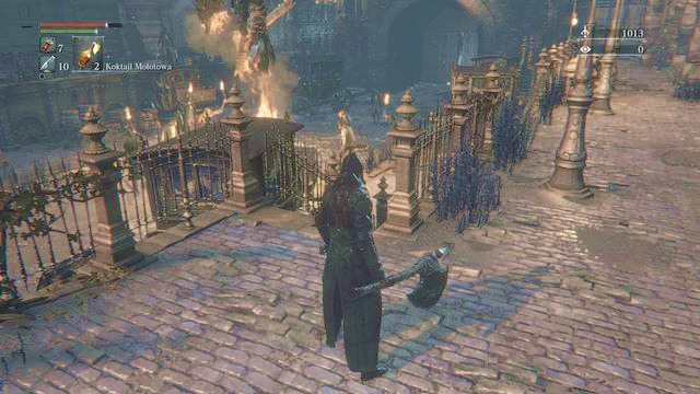 After a while you will get to the place shown on the screenshot above - Central Yharnam | Walkthrough - Walkthrough - Bloodborne Game Guide & Walkthrough