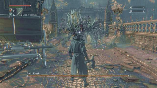 The leaned down beast will become an easy target. - Cleric Beast | Boss Fights - Boss Fights - Bloodborne Game Guide & Walkthrough