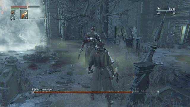 Allow the enemy to get closer and treat him with your fully-charged attack. - Father Gascoigne | Boss Fights - Boss Fights - Bloodborne Game Guide & Walkthrough