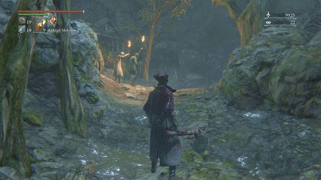 Walking along, you will encounter a few enemies. - Forbidden Woods | Walkthrough - Walkthrough - Bloodborne Game Guide & Walkthrough