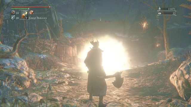 The cannonball can hit you very hard so try to run as fast as you can (you can temporarily hide in the houses on both sides of the road). - Forbidden Woods | Walkthrough - Walkthrough - Bloodborne Game Guide & Walkthrough