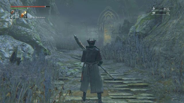 If you turn right and go up the stairs, you will unlock a gate. - Forbidden Woods | Walkthrough - Walkthrough - Bloodborne Game Guide & Walkthrough