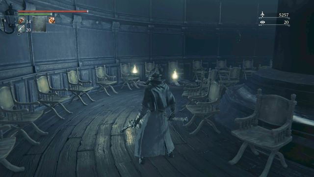 When you come close to the body, an enemy will ambush you from above. - Lecture Building | Walkthrough - Walkthrough - Bloodborne Game Guide & Walkthrough