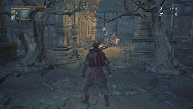 The enemy patrol downstairs. - Healing Church Workshop | Walkthrough - Walkthrough - Bloodborne Game Guide & Walkthrough