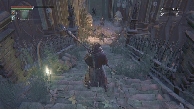 Stairs are full of enemies, it is wise to quickly avoid them. - Yahargul, Unseen Village | Walkthrough - Walkthrough - Bloodborne Game Guide & Walkthrough