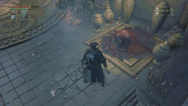 The questgiver may die also - he drops the Formless Oedon rune. - Find a safe place | Side quests - Side quests - Bloodborne Game Guide & Walkthrough