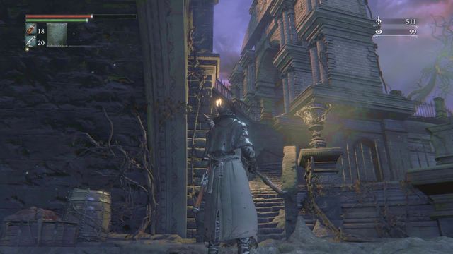 Entrance to Upper Cathedral Ward. - Upper Cathedral Ward | Walkthrough - Walkthrough - Bloodborne Game Guide & Walkthrough