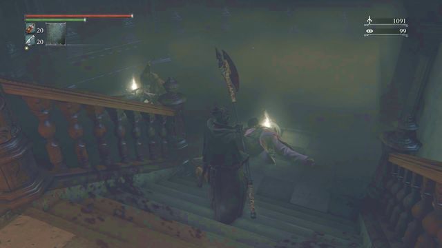 Immediately after entering the room you can attack the witch on the left - she protects parts of Choir set (gloves, trousers, garb). - Upper Cathedral Ward | Walkthrough - Walkthrough - Bloodborne Game Guide & Walkthrough
