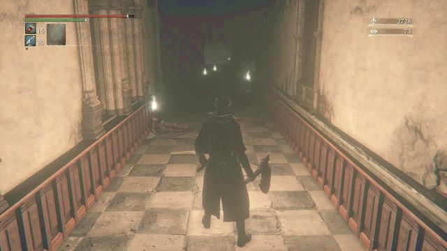 Corridor full of treasures. - Upper Cathedral Ward | Walkthrough - Walkthrough - Bloodborne Game Guide & Walkthrough