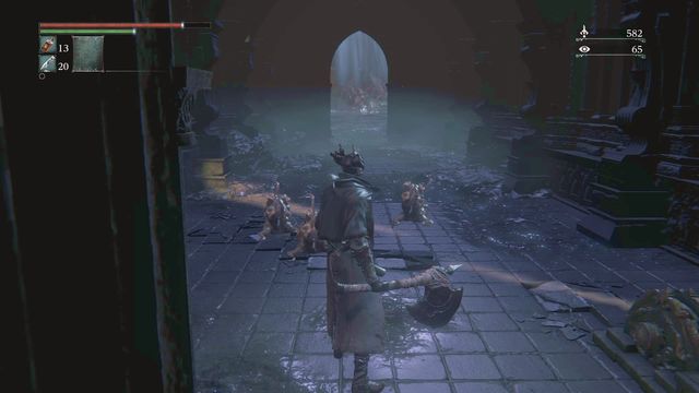 Bypass crawling enemies at the bottom. - Upper Cathedral Ward | Walkthrough - Walkthrough - Bloodborne Game Guide & Walkthrough
