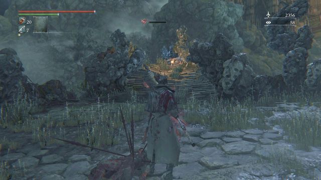 Behind the bridge you will be no longer threatened by increasing frenzy. - Nightmare of Mensis | Walkthrough - Walkthrough - Bloodborne Game Guide & Walkthrough