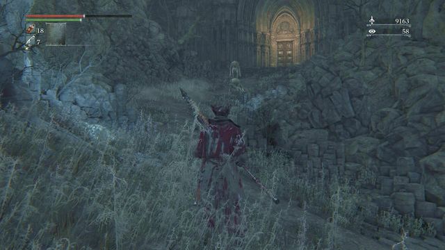 Watch out for thrown rocks, you can quickly run near hard enemies as well. - Nightmare of Mensis | Walkthrough - Walkthrough - Bloodborne Game Guide & Walkthrough