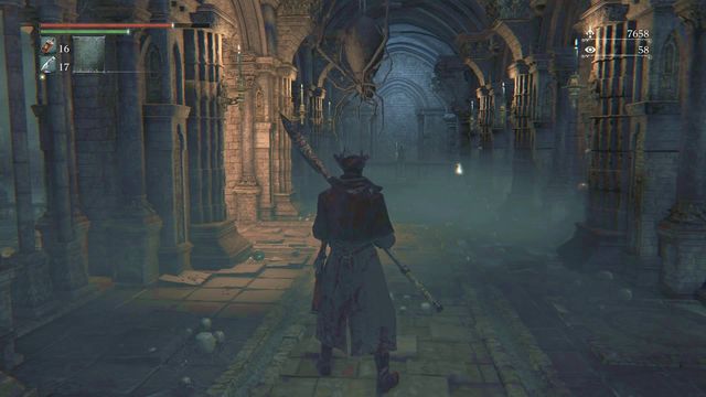If you dont want to be surprised, shoot the hanging spider. - Nightmare of Mensis | Walkthrough - Walkthrough - Bloodborne Game Guide & Walkthrough