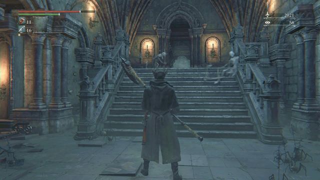 In the room behind two skeletons the battle will start. - Nightmare of Mensis | Walkthrough - Walkthrough - Bloodborne Game Guide & Walkthrough