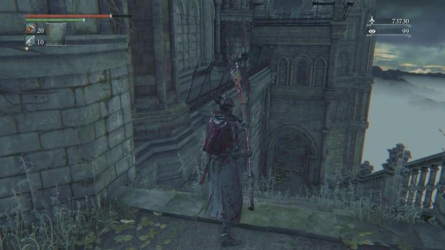 Stairs leading to the place where you will find some Blood Stone Shards. - Nightmare of Mensis | Walkthrough - Walkthrough - Bloodborne Game Guide & Walkthrough