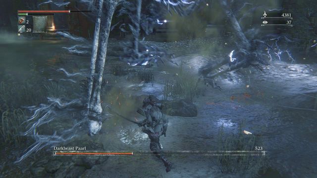 Hitting the legs might make the Beast fall. - Darkbeast Paarl | Boss Fights - Boss Fights - Bloodborne Game Guide & Walkthrough