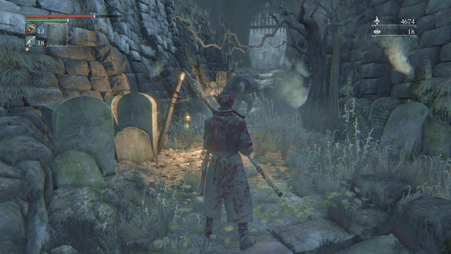 The gate (opened in the picture) is a shortcut unlocked later in the game. - Hemwick Charnel Lane | Walkthrough - Walkthrough - Bloodborne Game Guide & Walkthrough